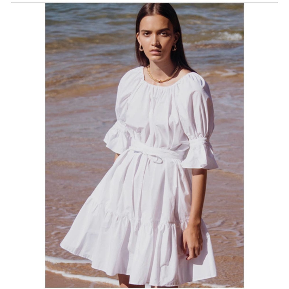 Ephemera Poplin Zeppelin Mini Dress White Size M NWT